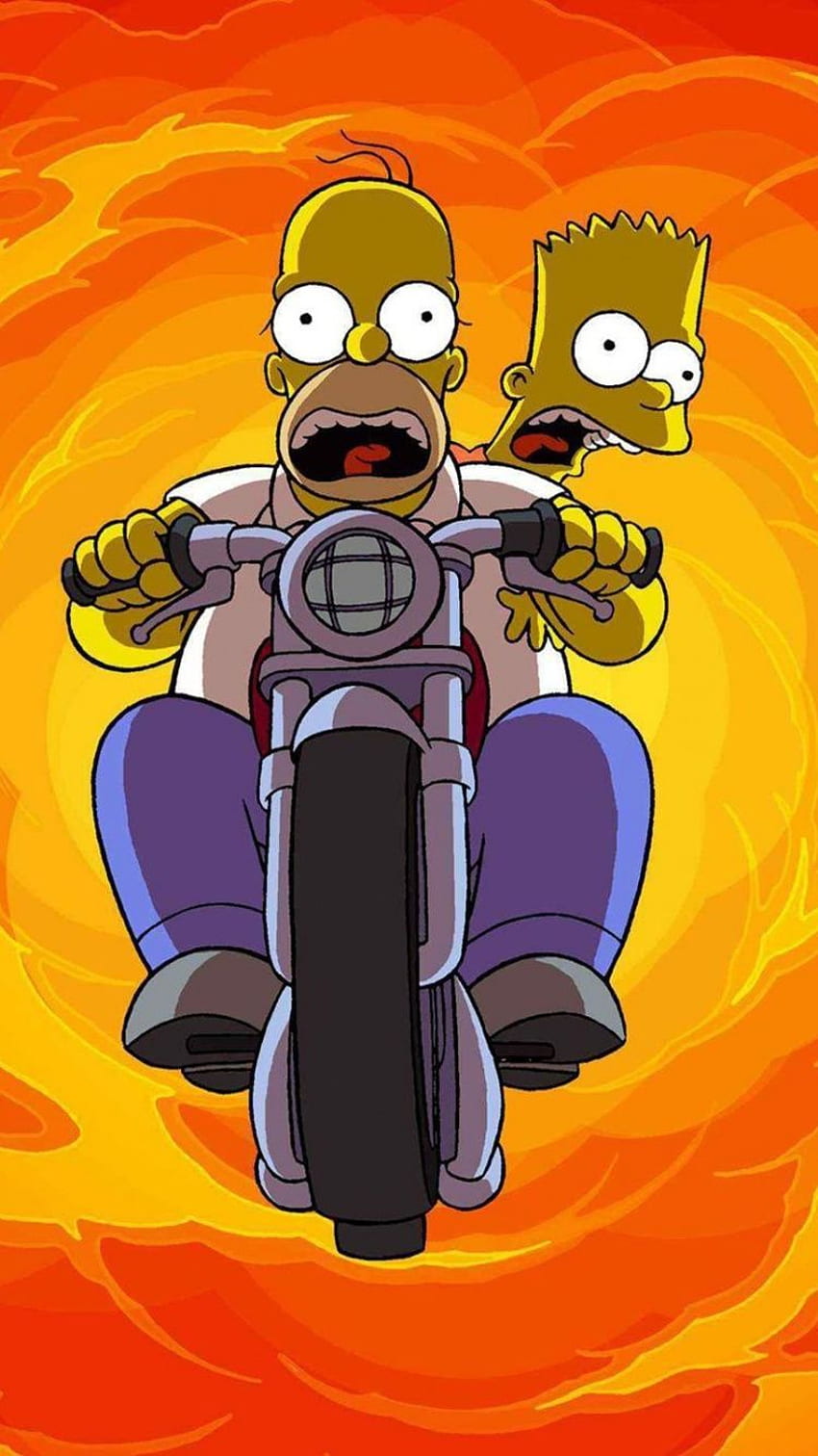 Bart Simpson, Seni, Homer Simpson, Oranye, Kartun wallpaper ponsel HD