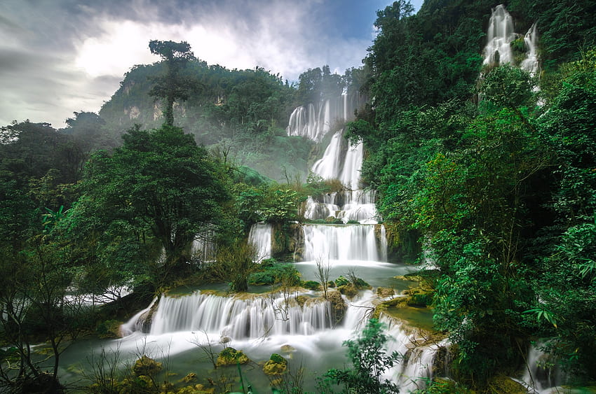 自然, 滝, タイ, カスケード, Ti Lo Su, Tee Lo Sous 高画質の壁紙