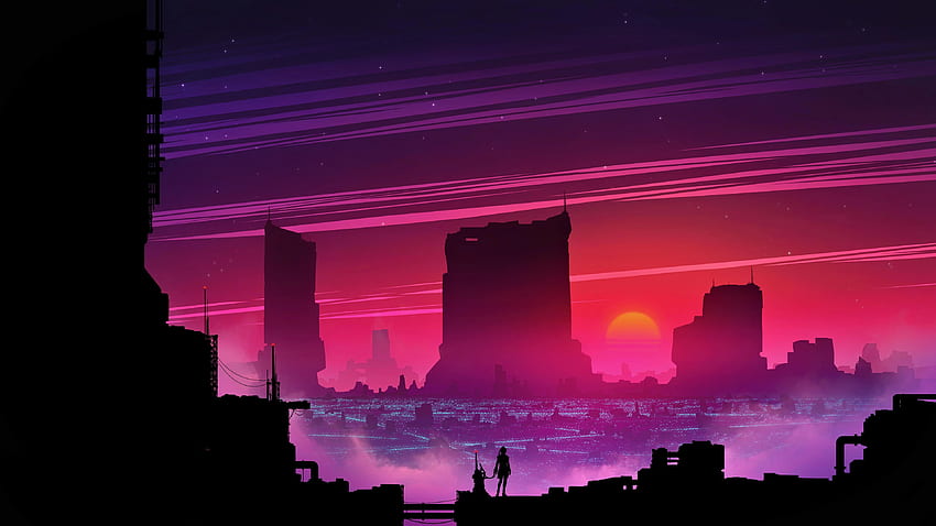 Futuristic City Sunset 3840 x 2160, Beautiful Future City HD wallpaper