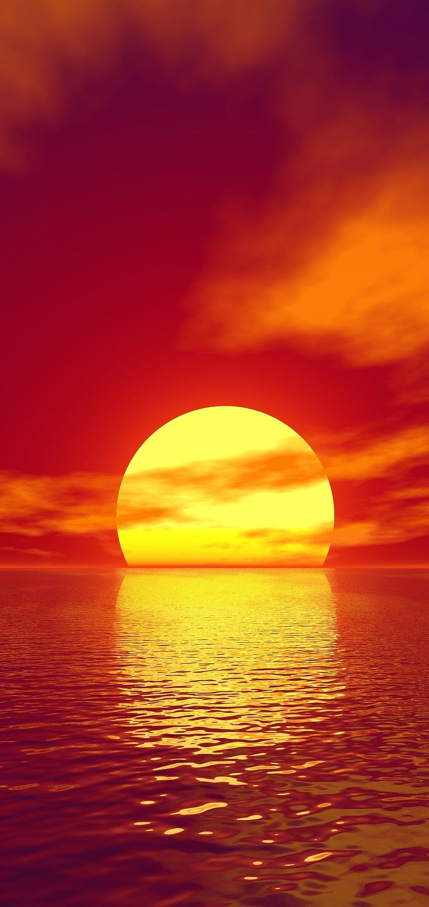 Android 해상도() - Big Sun Sunset, 1080x2280 HD 전화 배경 화면