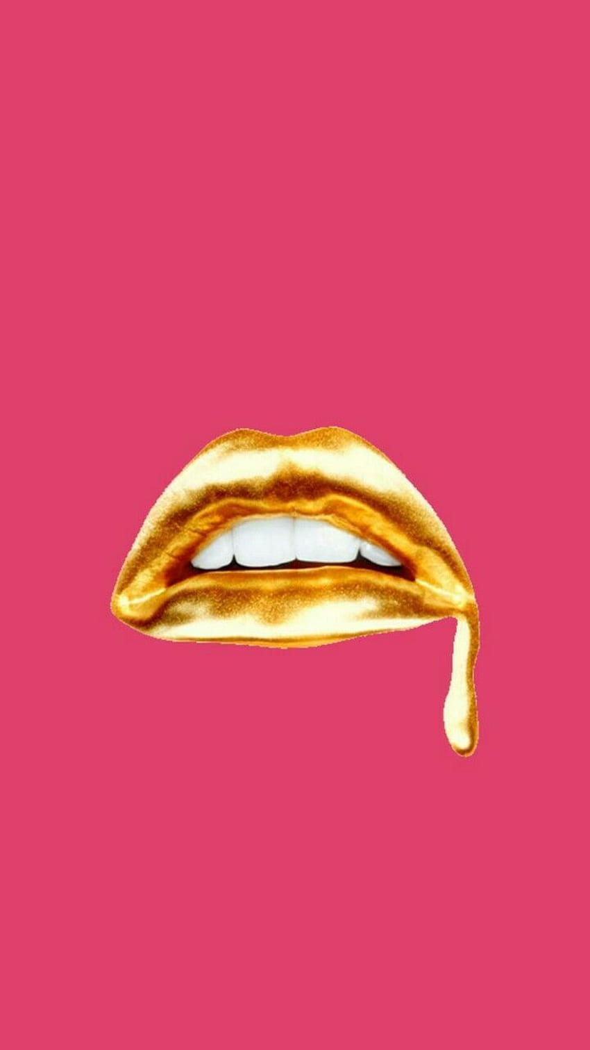 Gold Lips Gold Lips Pink Background Lip in 2021. Pink background, Gold lips , Lip HD phone wallpaper