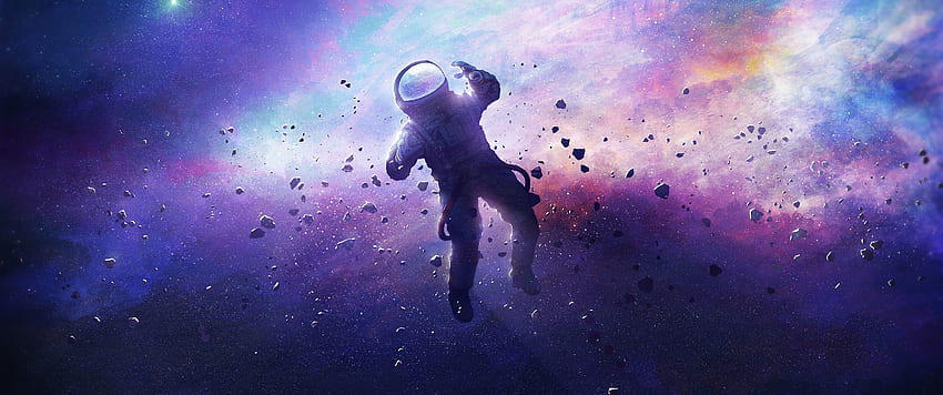 Espaço flutuante de astronauta, espaço ultra amplo de 3440 x 1440 papel de parede HD