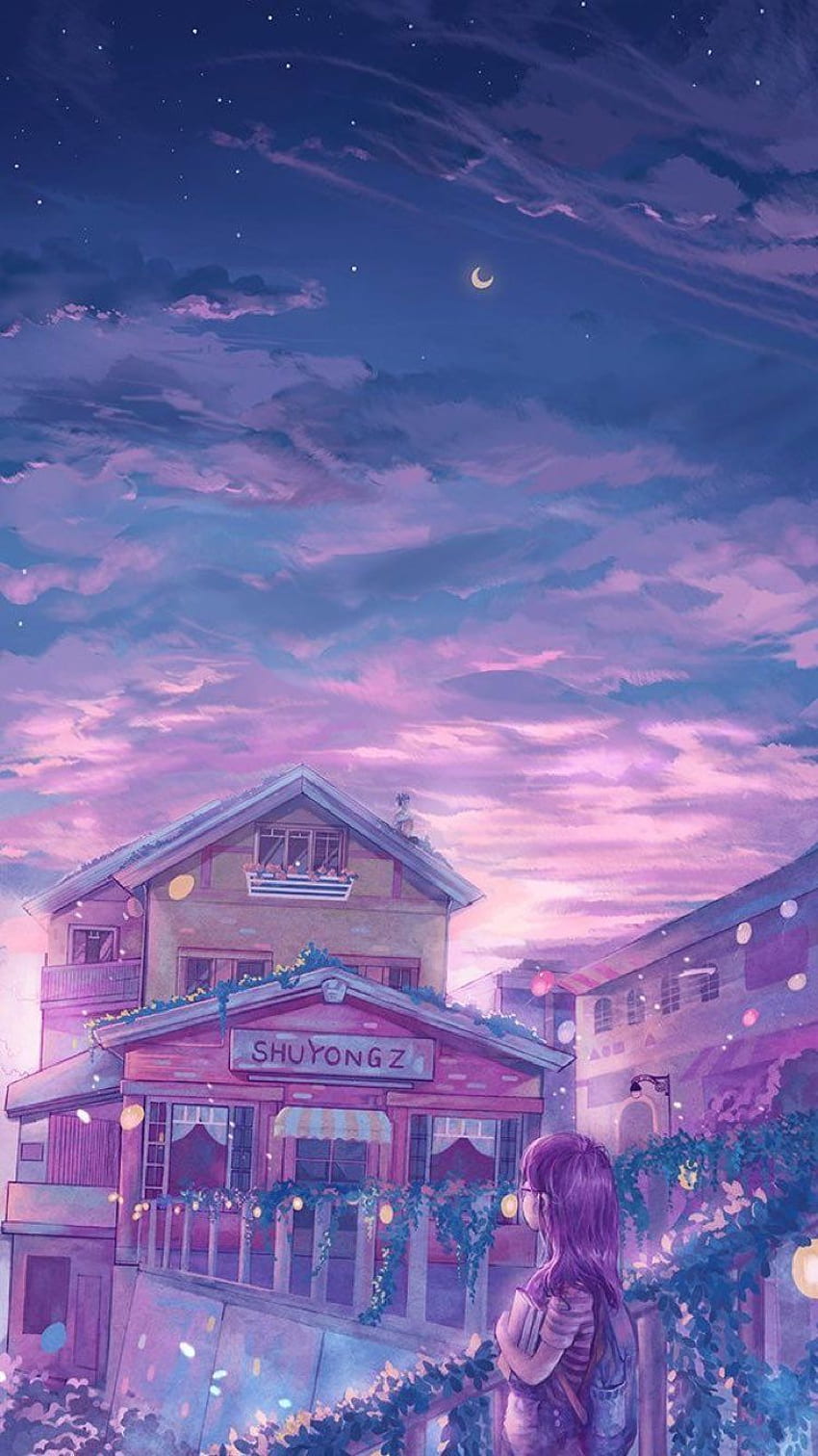 嘉欣 王 on My love. Anime art, Art, Anime scenery, Pink Anime Scenery HD phone wallpaper