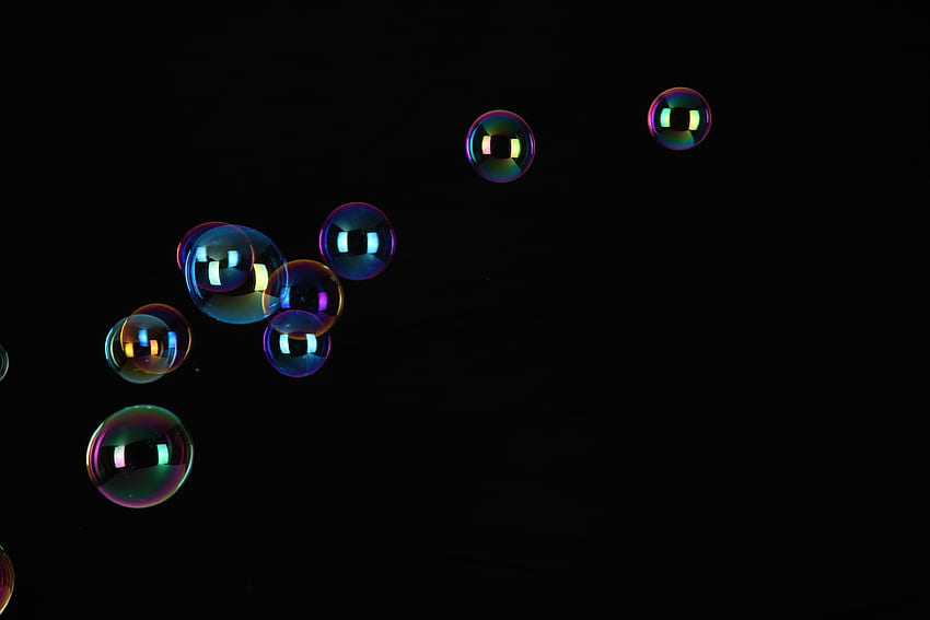 Bubbles, Minimalism, Nice, Black Background, Nicely HD wallpaper