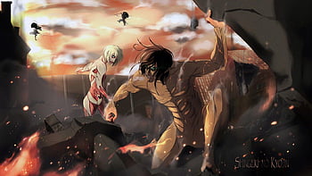 Featured fan art of Eren & Attack Titan by @gabo_toons