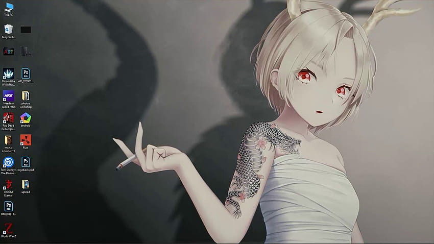 mesin anime gadis merokok, Anime Girl Smoke Wallpaper HD
