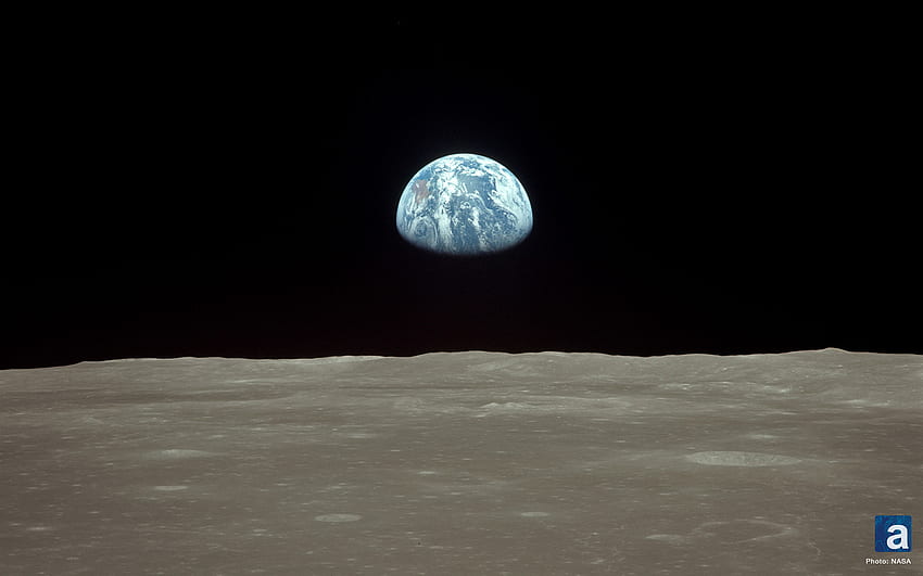Earthrise from Moon, Over The Moon For You HD wallpaper