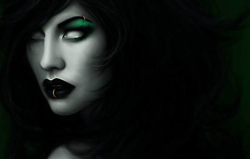 Girl, Face, Piercing, Art, Porrim Maryam - Девушка С Белыми Глазами - & Background HD wallpaper