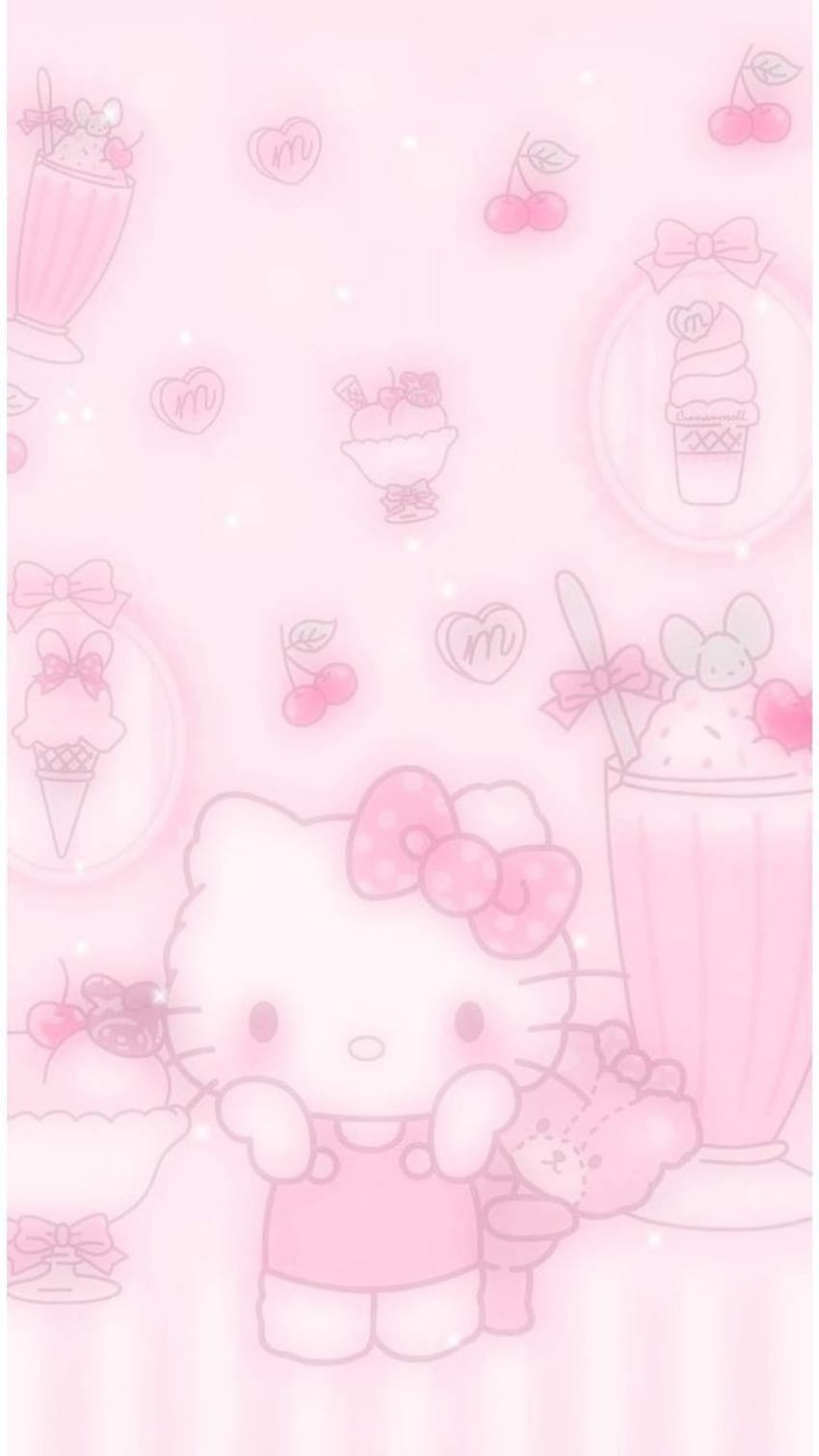 hello kitty 3, estetico, rosa, gatto, tumblr, carino, hellokitty, cuore, sanrio Sfondo del telefono HD