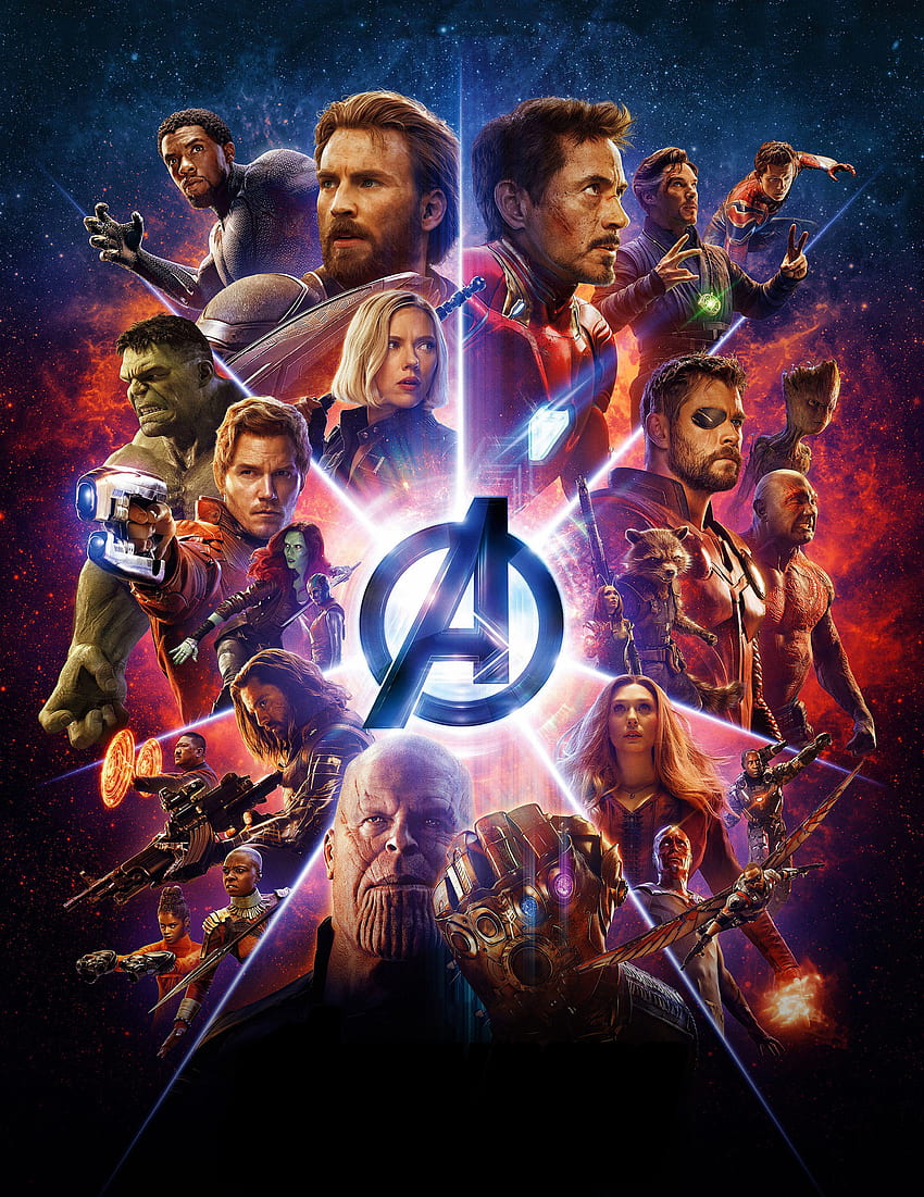 Avengers: guerre à l'infini, super-héros, merveille, film, affiche, 2018 Fond d'écran de téléphone HD