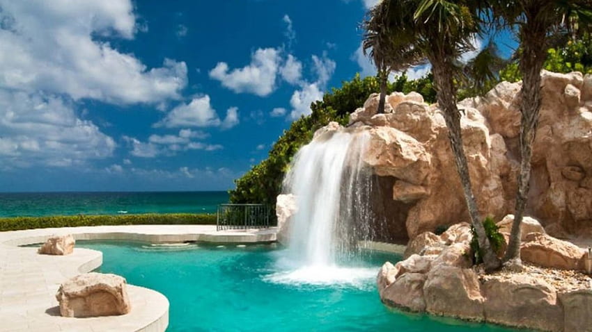 Relaxing waterfalls, falls, brown, white, water HD wallpaper