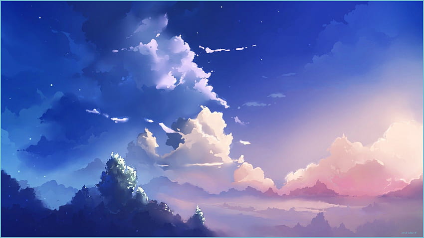 Colourful Sunset [] Anime Scenery , Anime - Anime Sky, Sunset Watercolor HD  wallpaper | Pxfuel