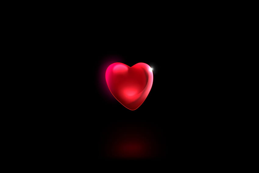 Minimal, red heart, 3D HD wallpaper | Pxfuel