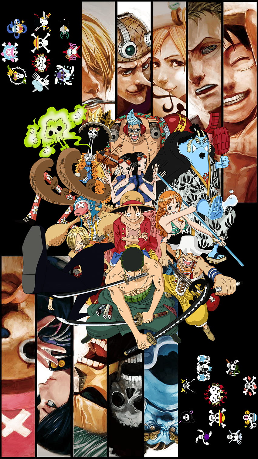 Portrait de tous les équipages de pirates au chapeau de paille, Portrait One Piece Fond d'écran de téléphone HD