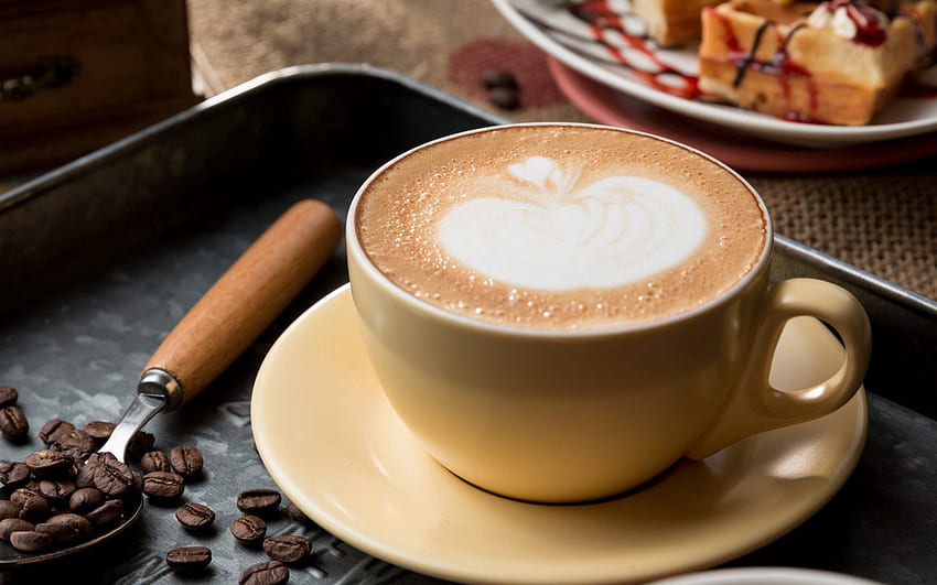 Food, Coffee, Cinnamon, Foam, Grains, Cappuccino, Grain HD wallpaper