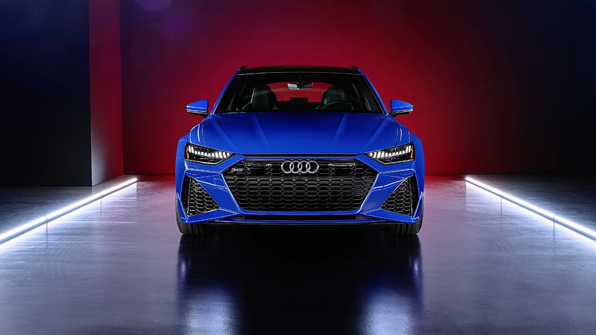 Audi RS6 Avant RS Tribute Edition 2021, mobil biru Wallpaper HD