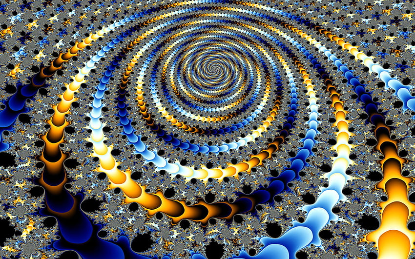 Frattali a spirale di Fibonacci 3D e astratti Sfondo HD