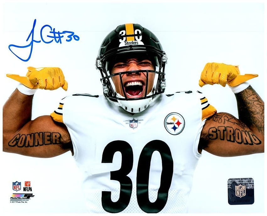 James Conner signiert Flexing. Pittsburgh Steelers Spieler, Pittsburg Steelers, Steelers Football HD-Hintergrundbild