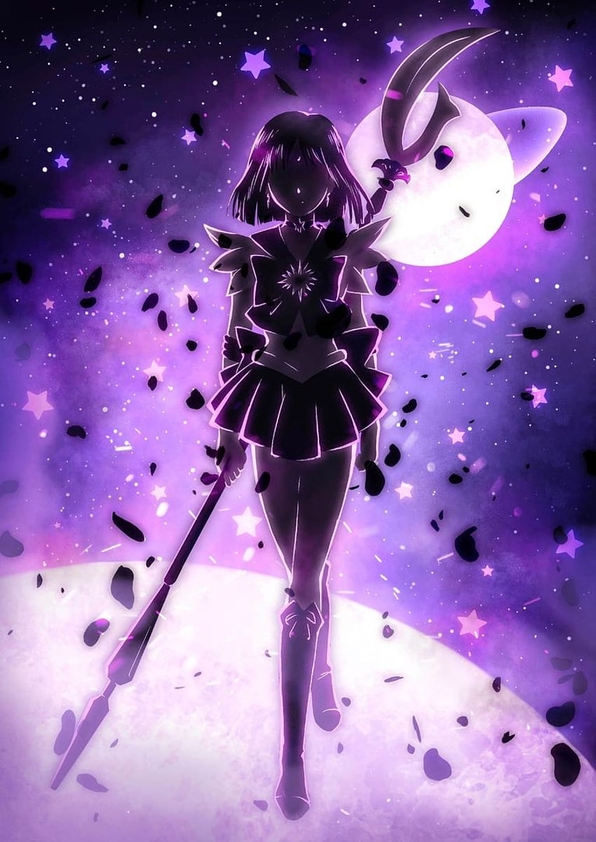 Hintergrund Sailor Moon, Sailor Saturn Ästhetik HD-Handy-Hintergrundbild