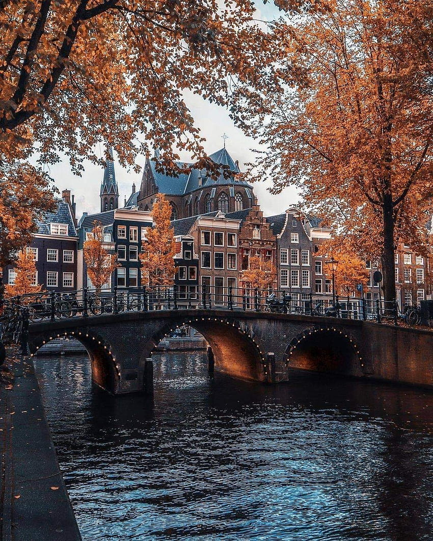 Amsterdam Hollanda, gökyüzü, banka HD telefon duvar kağıdı