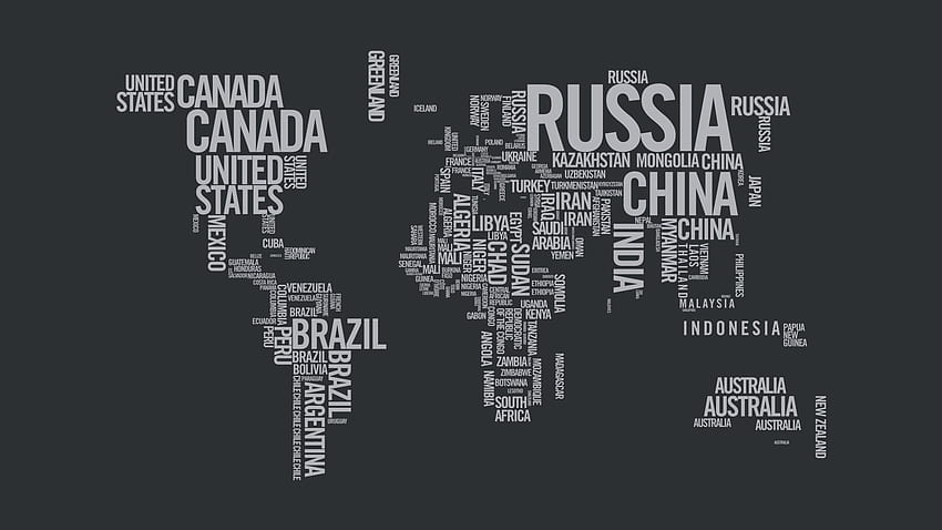 World Map Black And White - HD wallpaper