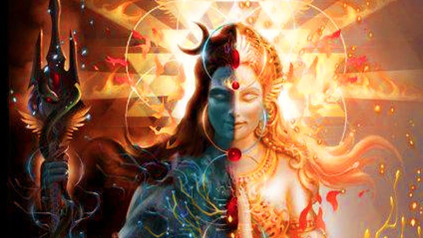 de Dios Ardhanarishvara Shiva y Parvati fondo de pantalla