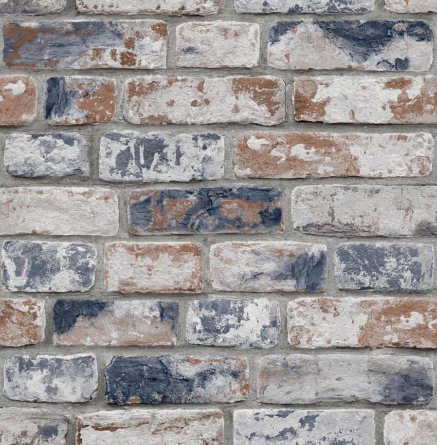Distressed Brick Navy - Red And Blue Brick HD phone wallpaper