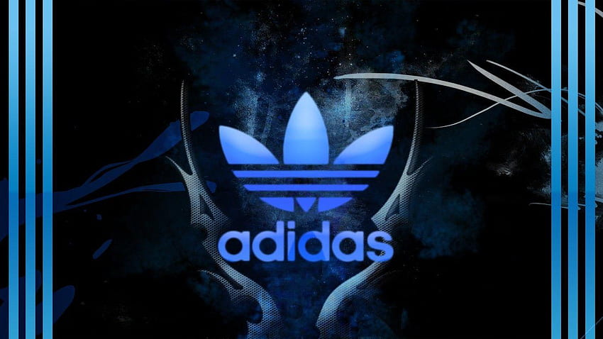 Adidas Logo, Blue Adidas Logo HD wallpaper