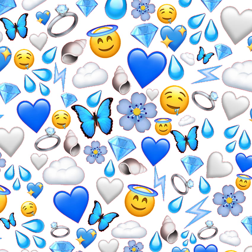 Emoji Biru wallpaper ponsel HD