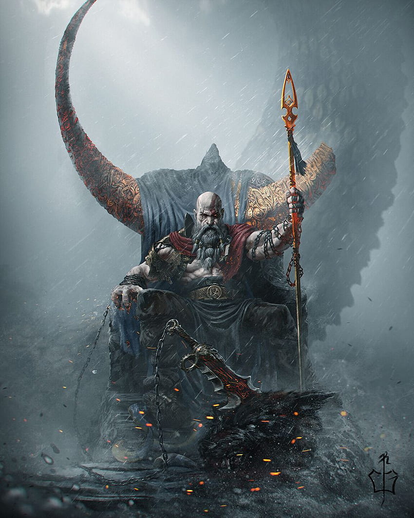Kratos no trono de Odín - God Of War. Kratos dios de la guerra, Dios de la guerra, Arte de guerra, Trono de Kratos fondo de pantalla del teléfono