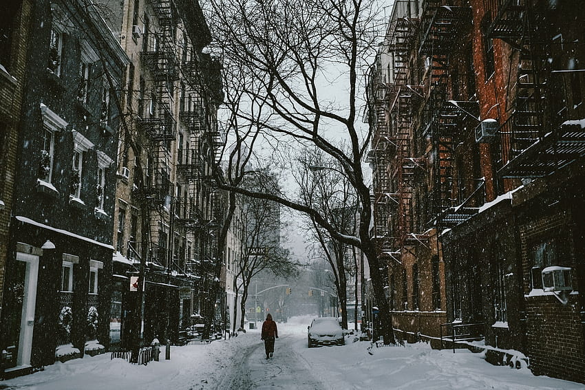 Cities, Winter, Houses, Snow, City, Street HD wallpaper