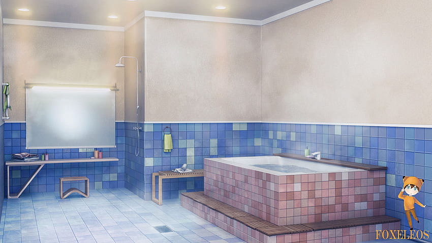 ArtStation - Bathroom, Danil Prokoshev, Anime Bathroom HD wallpaper