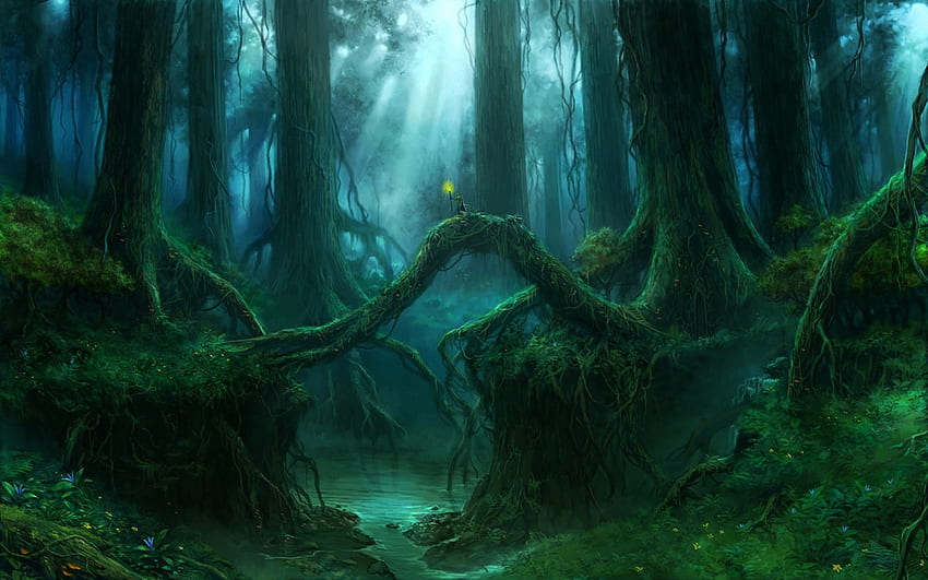 Forêt fantastique, bois magiques Fond d'écran HD