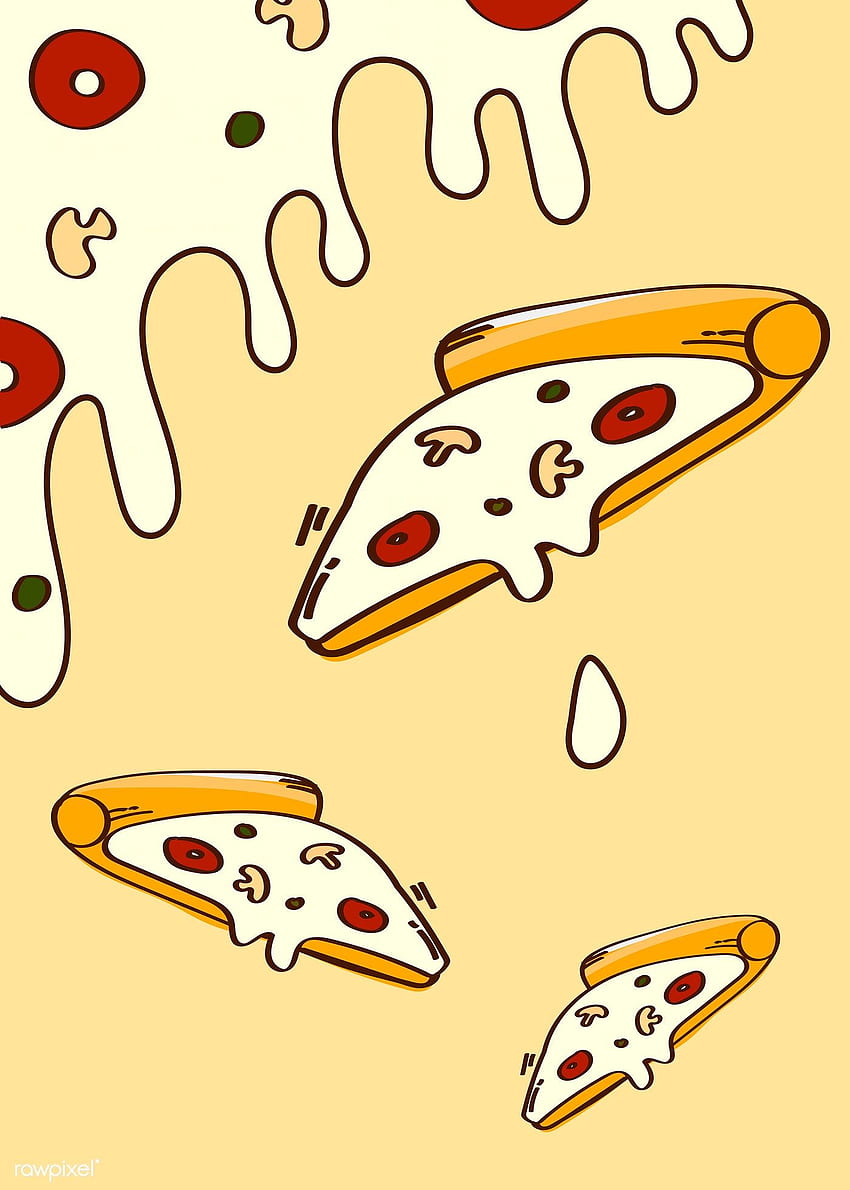 Pizza doodle patterned background, Cartoon Pizza HD phone wallpaper