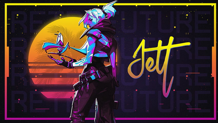 Jett Valorant Neon Art Laptop, juegos y fondo de pantalla