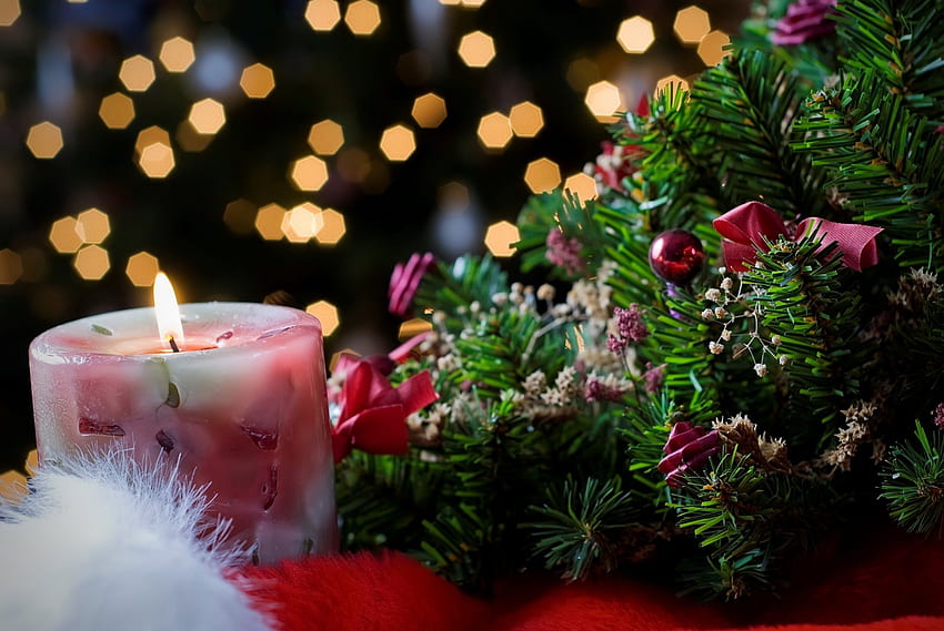 Noel mumu, kış, güzel, tatil, Noel Baba, yeni yıl, ruh hali, alev, güzel, ağaç, natürmort, dekorasyon, mum, güzel, noel, ışık, ışıklar, dallar, sevimli HD duvar kağıdı