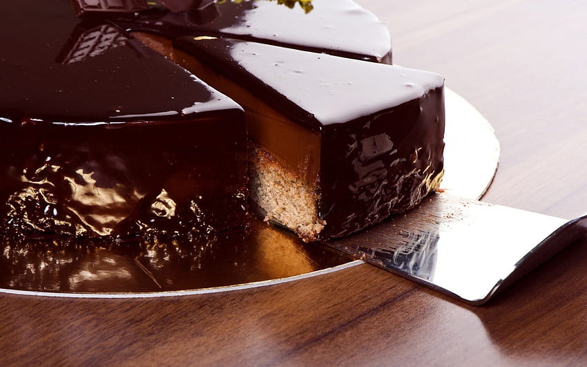 チョコレート ケーキ、チョコレート ケーキ、茶色、ケーキ、チョコレート、ケーキ 高画質の壁紙