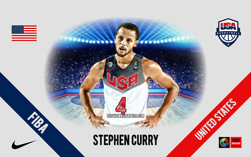 스테판 커리, 미국 농구 국가대표팀, 미국 농구 선수, NBA, 초상화, 미국, 농구 HD 월페이퍼