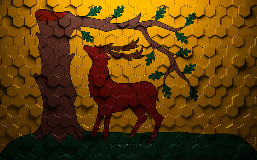 Flag of Berkshire, honeycomb art, Berkshire hexagons flag, Berkshire 3d hexagons art, Berkshire flag HD wallpaper