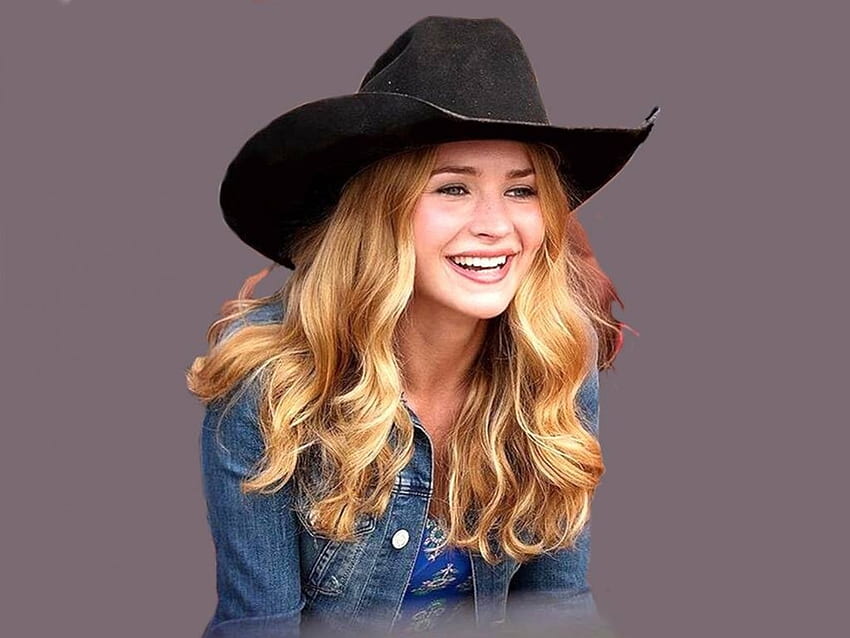 Britt Robertson, model, kovboy kız, sarışın, 2015, Robertson, gülümseme, Brittany, güzel, oyuncu, Britt, kovboy şapkası, şapka HD duvar kağıdı