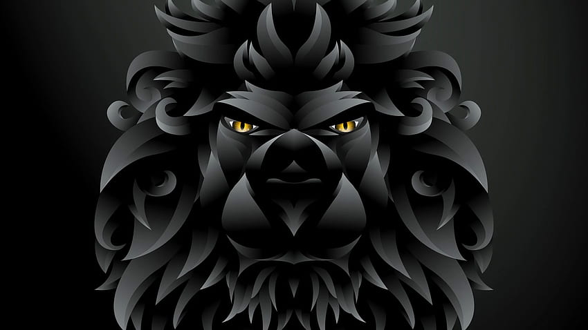 Dark Black Lion Illustration, Artist HD wallpaper