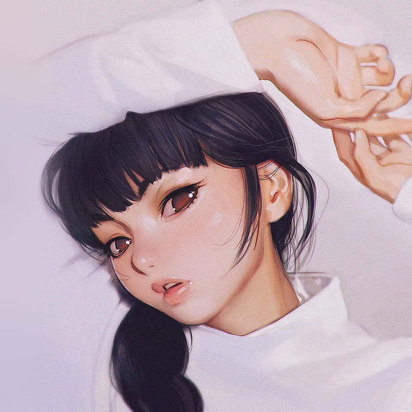 Ilya Kuvshinov Anime Girl Shy Cute Illustration Art HD phone wallpaper