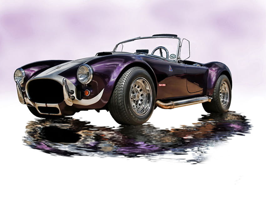 AC コブラ - スポーツカー、紫、車、AC コブラ、60 年代、コンバーチブル、スポーツカー 高画質の壁紙