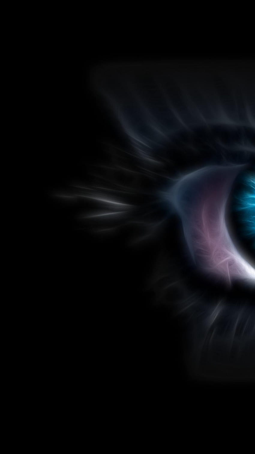 Прекрасно синьо котешко око - тъмно, Кришна черно HD тапет за телефон