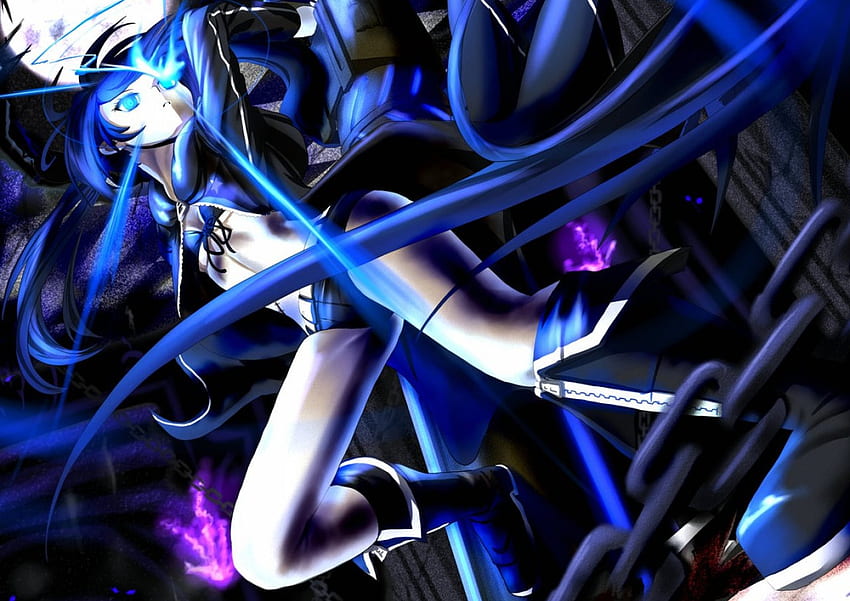 Awesome Girl, blue, girl, flame, anime HD wallpaper