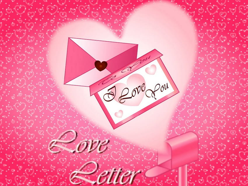 Carta de amor, corazones, amor. fondo de pantalla