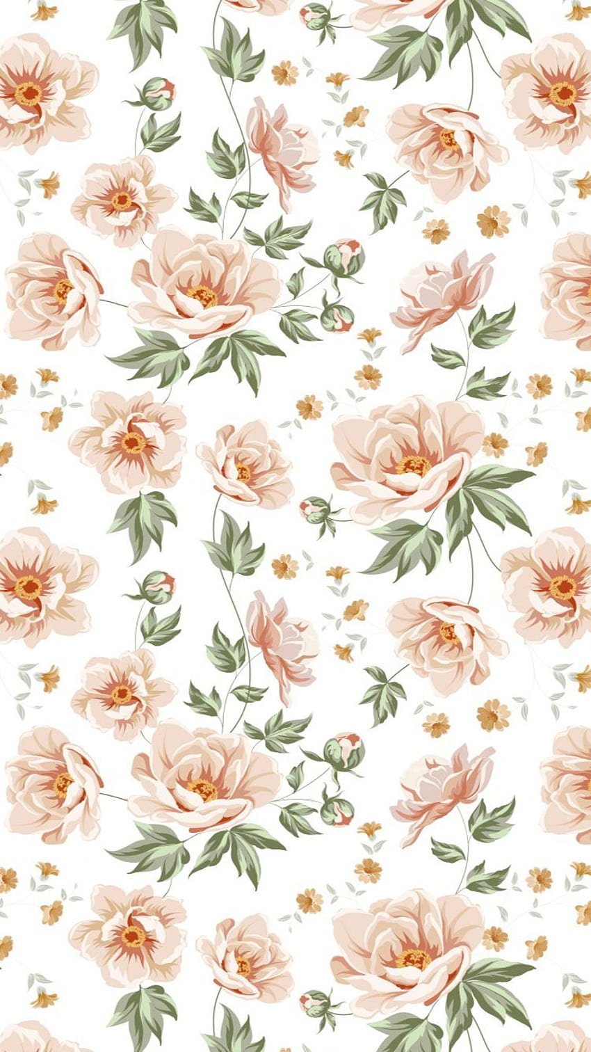Serina N sur papier rose. Fleurs vintage, fleuri, fond d'iPhone, printemps Pinterest Fond d'écran de téléphone HD