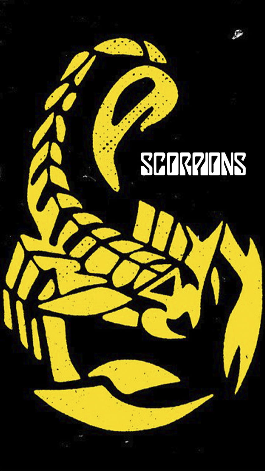 SCORPIONS WALL, czarny, żółty, logo Tapeta na telefon HD