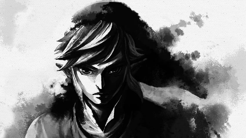 The Legend Of Zelda Fanart, Zelda en blanco y negro fondo de pantalla
