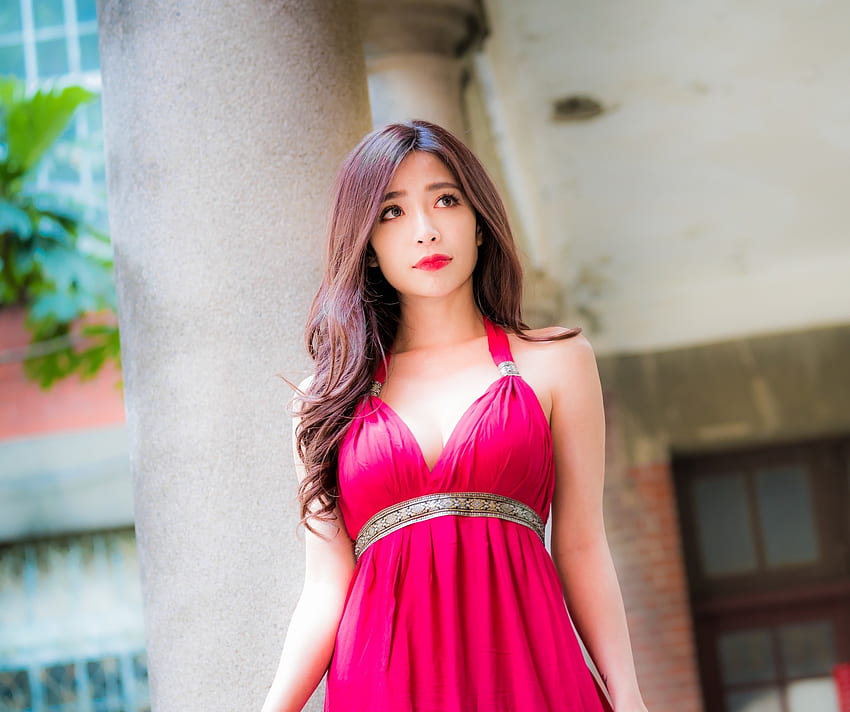 Piękna, modelka, azjatycka kobieta Tapeta HD